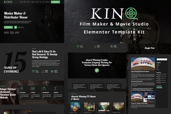 Kino – Film Maker and Movie Studio Elementor Template Kit